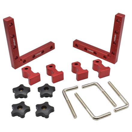 Big Horn 14616 90 Degree Positioning Squares with 4 Right Angle Clamps Set