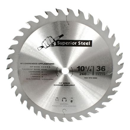 Superior Steel 25034 10-1/4 Inch x 36 Teeth Framing Circular Saw Blade
