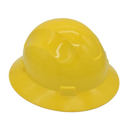 Big Horn 40408 Snap Lock 4 Point Ratchet Suspension Full Brim Hard Hat / Safety Helmet - 6-1/2 Inch to 8 Inch Heads - Yellow Color