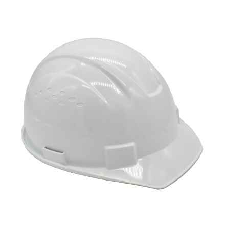 Big Horn 40411 Snap Lock 6 Point Ratchet Suspension Front Brim Hard Hat / Safety Helmet with Cap-Mount Ear Muff Slots - 6-1/2 Inch to 8 Inch Headband Size - White Color