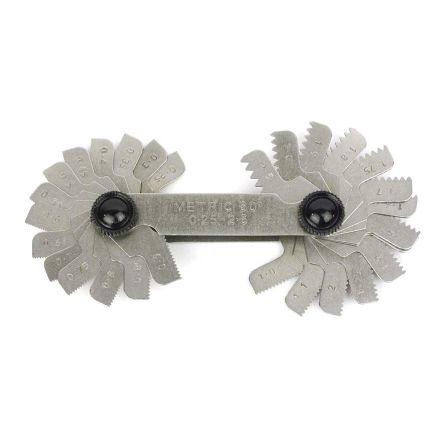 Big Horn 19213 Screw Pitch Gauge 0.25 to 2.5mm TPI, 28 Leaves, 60 Degree Threads