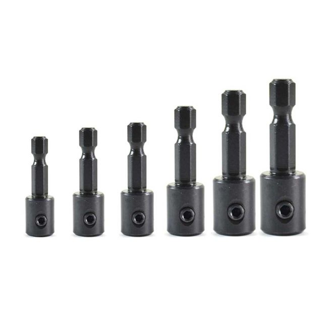 Big Horn 13228 7-Piece Adjustable Quick-Change Hex Shank Adapter Set for Countersink & Taper Point Drill Bit for Use with Big Horn 13200